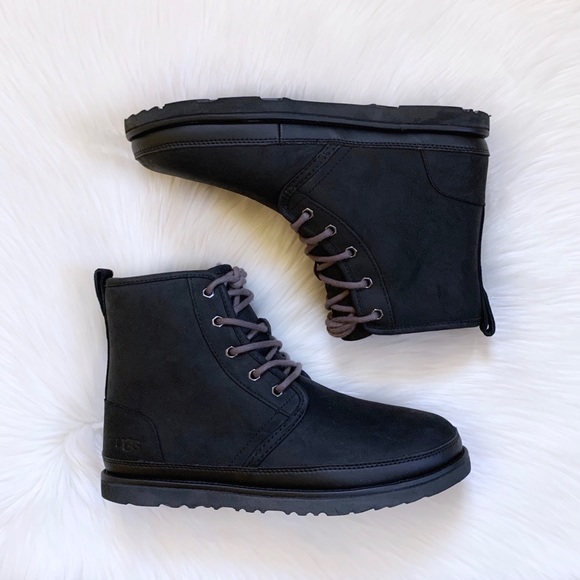 UGG Men’s Harkley Waterproof Black Boots - Picture 4 of 8